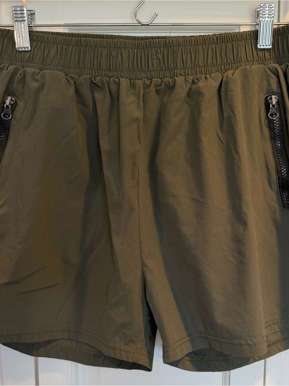 Women’s Olive Green Elastic Waist Performance Shorts